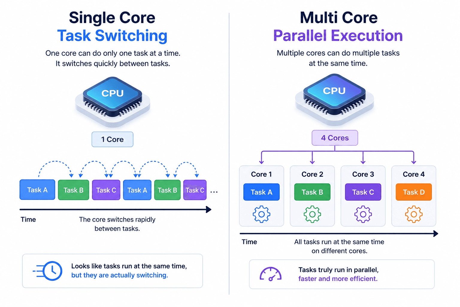Single-Core and Multi-Core Execution